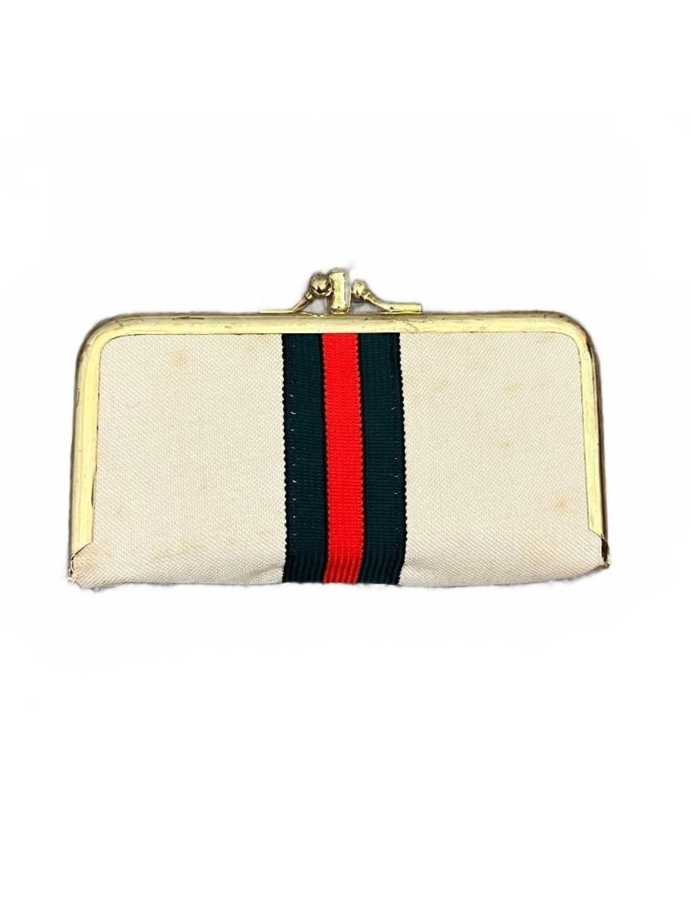 Vintage 1960’s Gucci Striped Coin Purse Travel Sewing Manicure Kit Retro